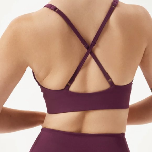 NWT Girlfriend Collective Plum Topanga Halter Bra - Picture 2 of 5